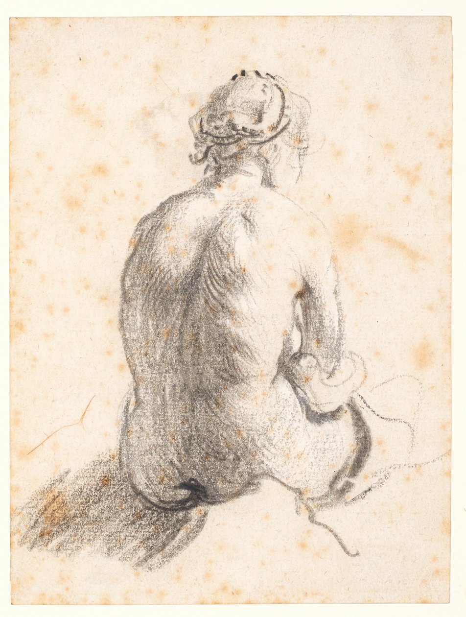 Studium aktu kobiecego (grafit na papierze) autorstwa (attr. to) Rembrandt Harmensz. van Rijn