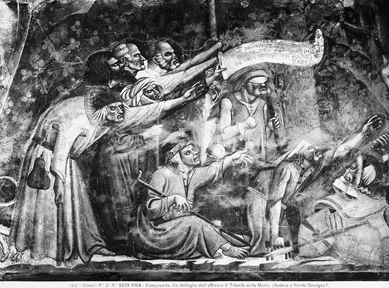 Fragment Triumfu śmierci, ok. 1350 (fresk) autorstwa (attributed to) Master of the Triumph of Death