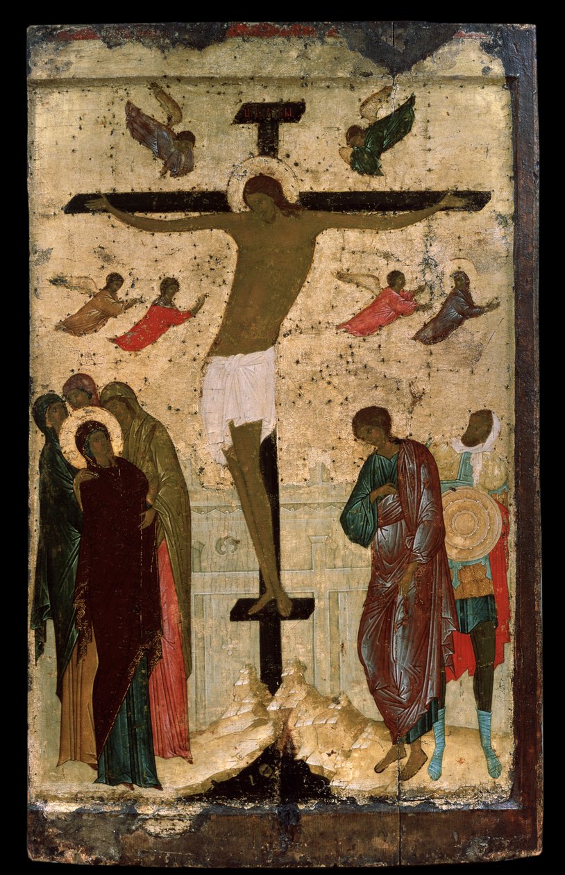 Rosyjska ikona „Ukrzyżowanie”. Obraz na drewnie Dionizego (Dionizjusza lub Dionizjusza Mądrego) (ok.1450-ok.1508) 1500 Państwowa Galeria Trietiakowska, Moskwa autorstwa (c.1440 1502) Dionisius the Wise