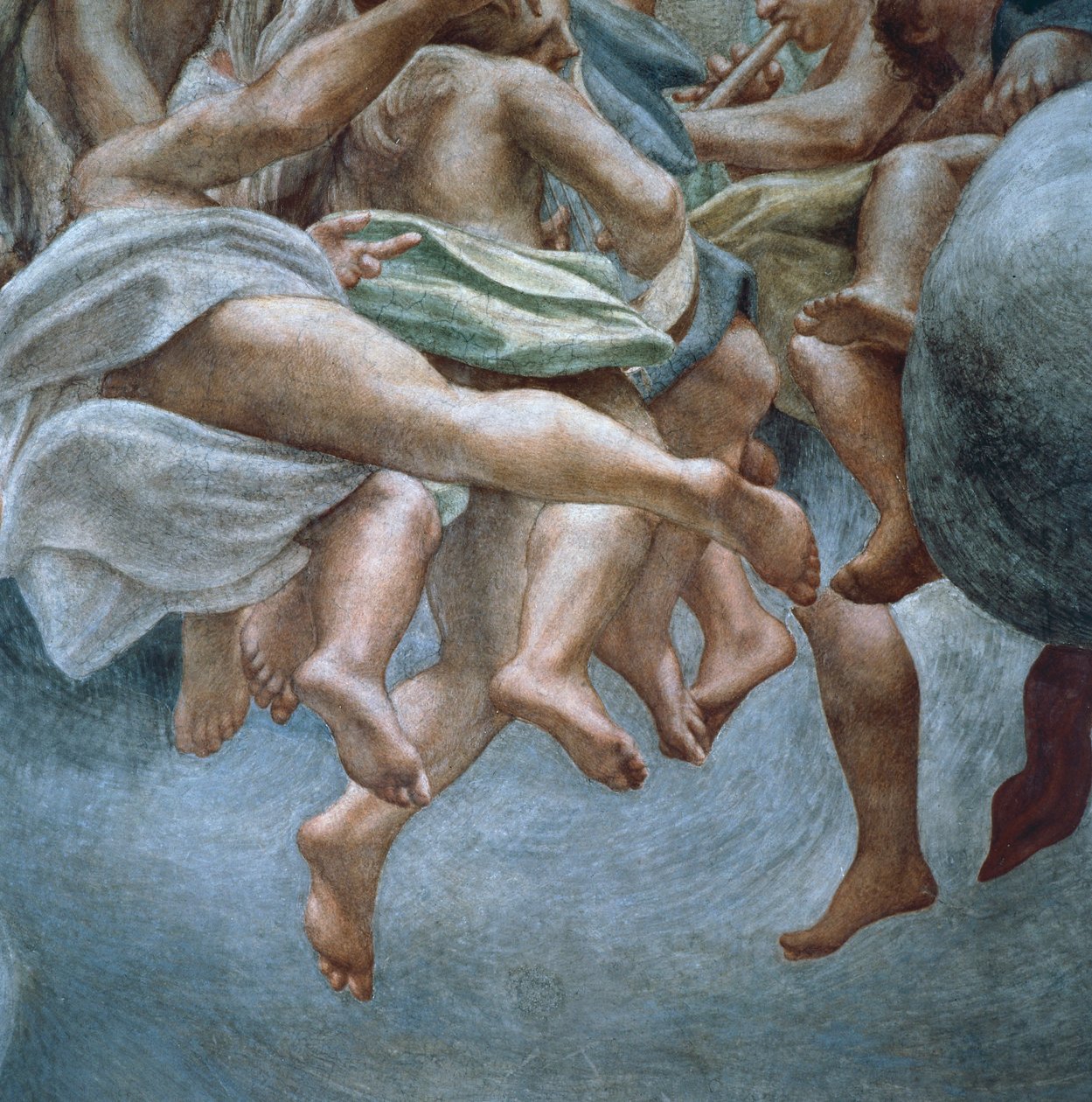 Anioły, fragment fresków z sekcji Abrahama i Izaaka, z kopuły katedry w Parmie, autorstwa Antonio Allegri Da Correggio (1489-1534) autorstwa (c.1489 1534) Correggio