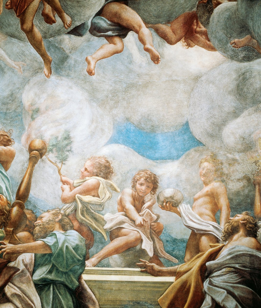 Efeby i apostoł, fragment z Wniebowzięcia Dziewicy autorstwa (c.1489 1534) Correggio