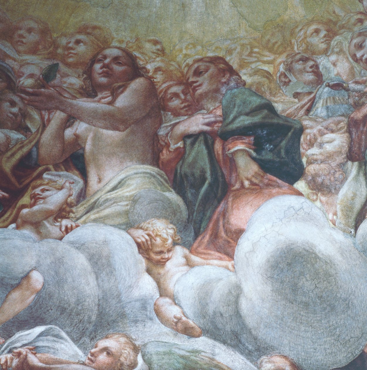 Figura Ewy, fragment z Wniebowzięcia Najświętszej Maryi Panny, autorstwa Antonio Allegri Da Correggio (1489-1534), fresk, kopuła katedry w Parmie, Włochy autorstwa (c.1489 1534) Correggio