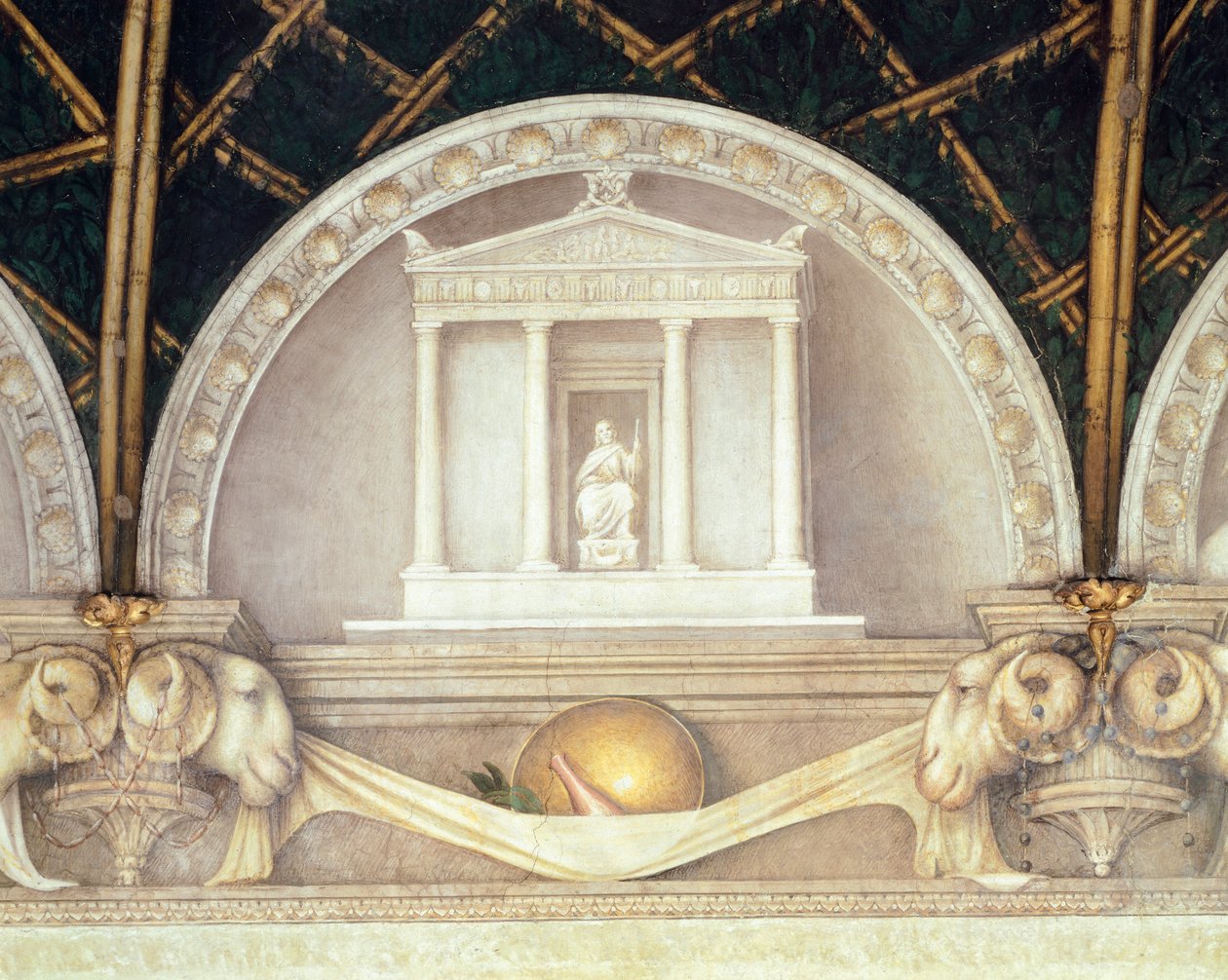 Luneta przedstawiająca Świątynię lub Jowisza, fresk Antonio Allegri Da Correggio (1489-1534) Pokój opaty, klasztor San Paolo, Parma, Włochy autorstwa (c.1489 1534) Correggio