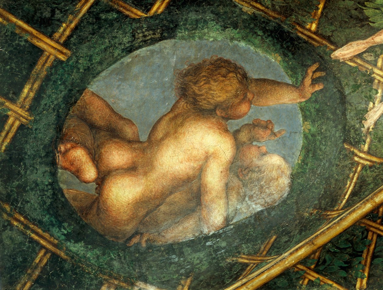 Jaja z cherubinami, detal dekoracji z Komnaty Św. Pawła lub Komnaty Ksieni autorstwa (c.1489 1534) Correggio
