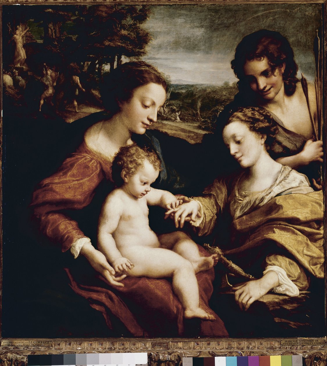 Mistyczne małżeństwo św Katarzyny (olej na panelu) autorstwa (c.1489 1534) Correggio