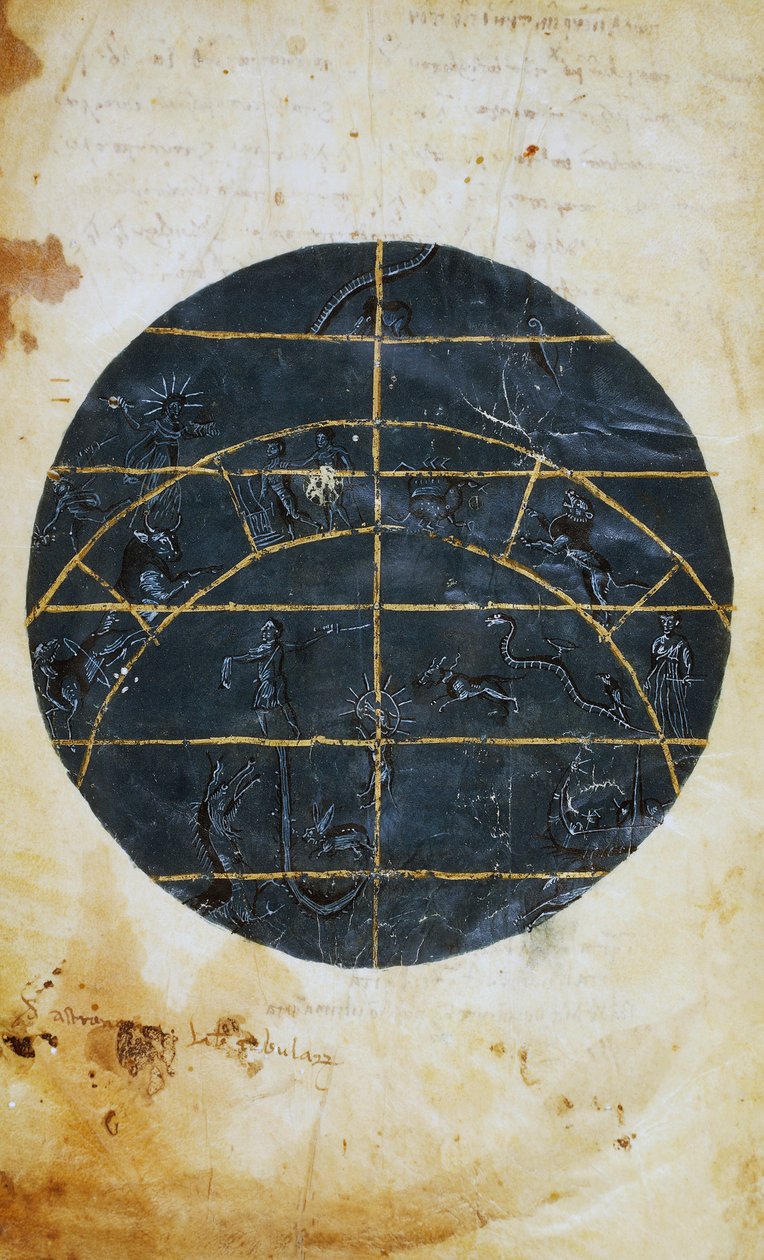 Północna półkula niebieska, miniatura, tablica astronomiczna Ptolemeusza (ok. 100-175), cywilizacja hellenistyczna autorstwa (c.90 168)(after) Ptolemy