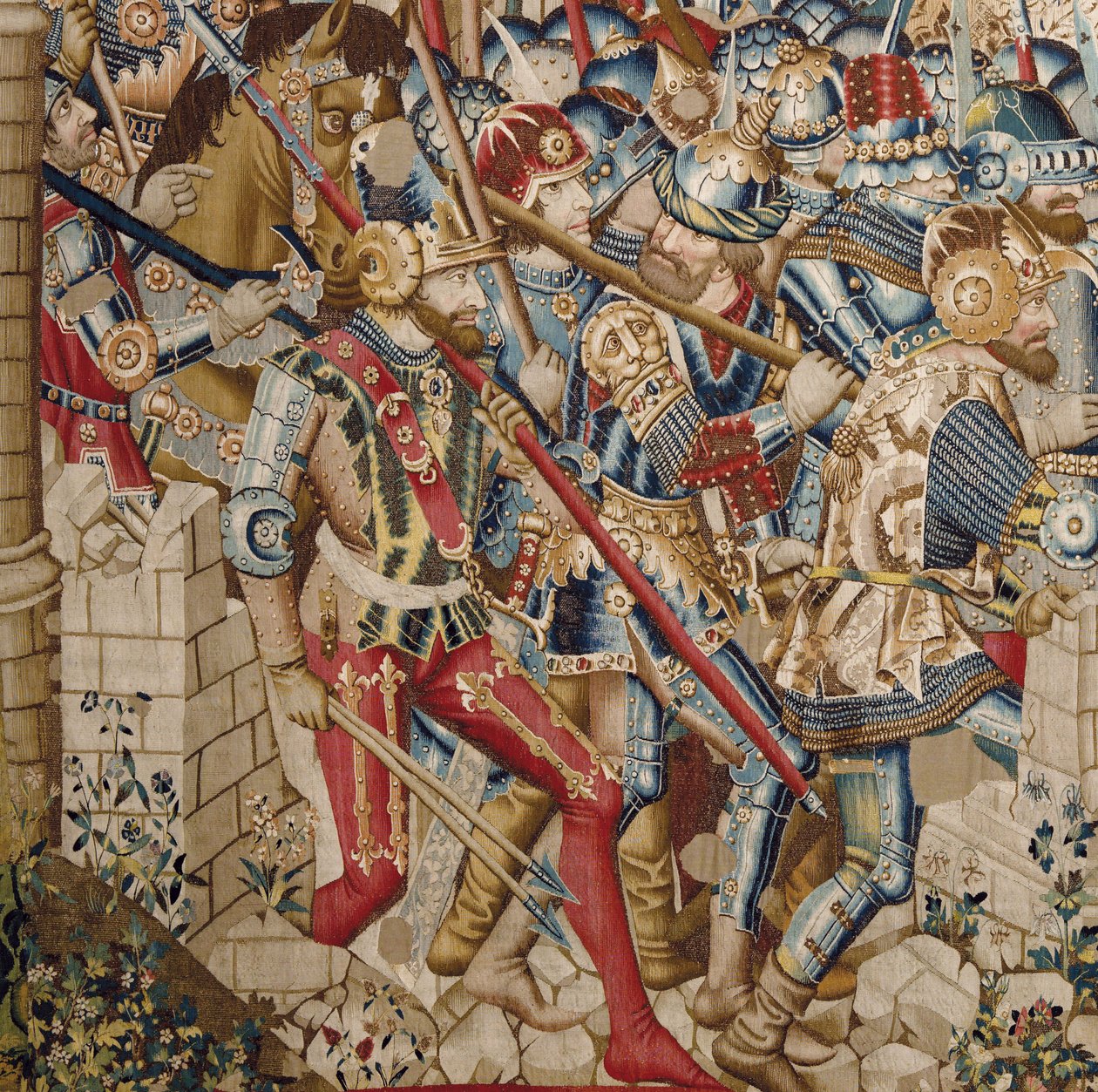 Wojna trojańska: zniszczenie Troi, ok. 1470 r. (gobelin) autorstwa (fl.1450 75) Master of Coetivy