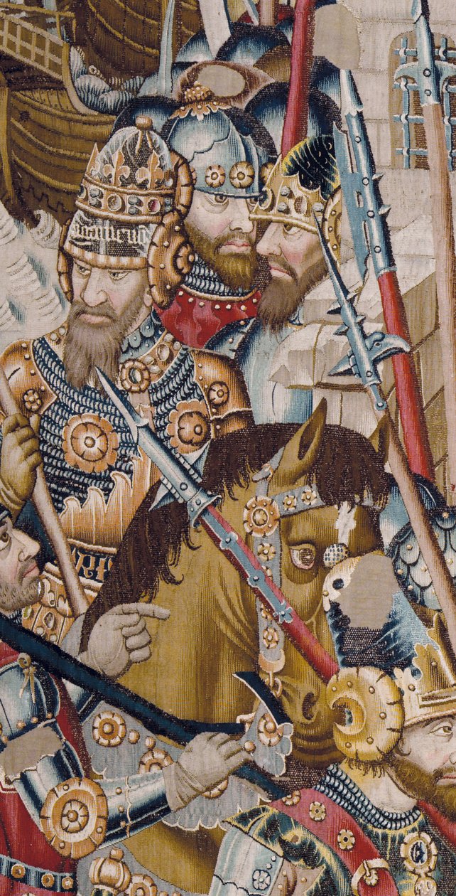 Wojna trojańska: zniszczenie Troi, ok. 1470 r. (gobelin) autorstwa (fl.1450 75) Master of Coetivy