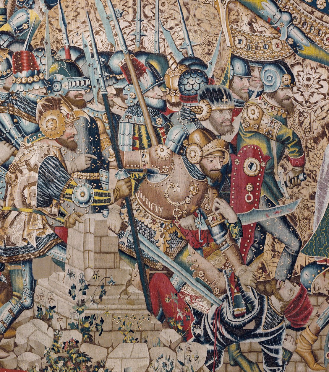 Wojna trojańska: zniszczenie Troi, ok. 1470 r. (gobelin) autorstwa (fl.1450 75) Master of Coetivy
