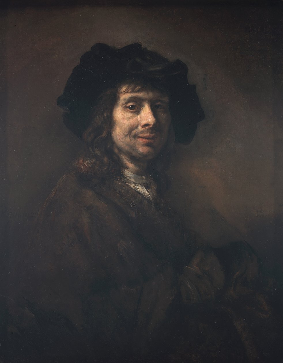 Portret młodego mężczyzny (być może artysty) 1661-62 (olej na płótnie) autorstwa (studio of) Rembrandt Harmensz. van Rijn