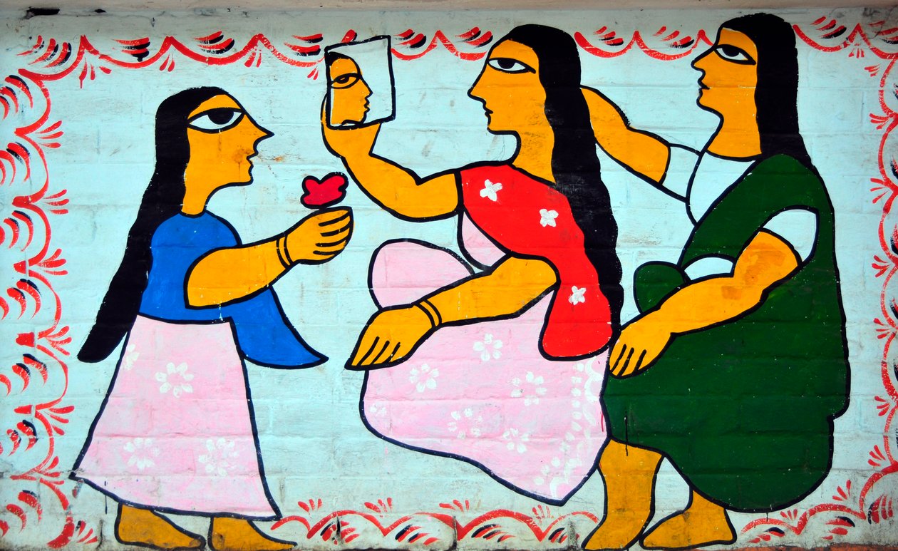 Mural przedstawiający kobiety wiejskie z Bangladeszu autorstwa Unknown