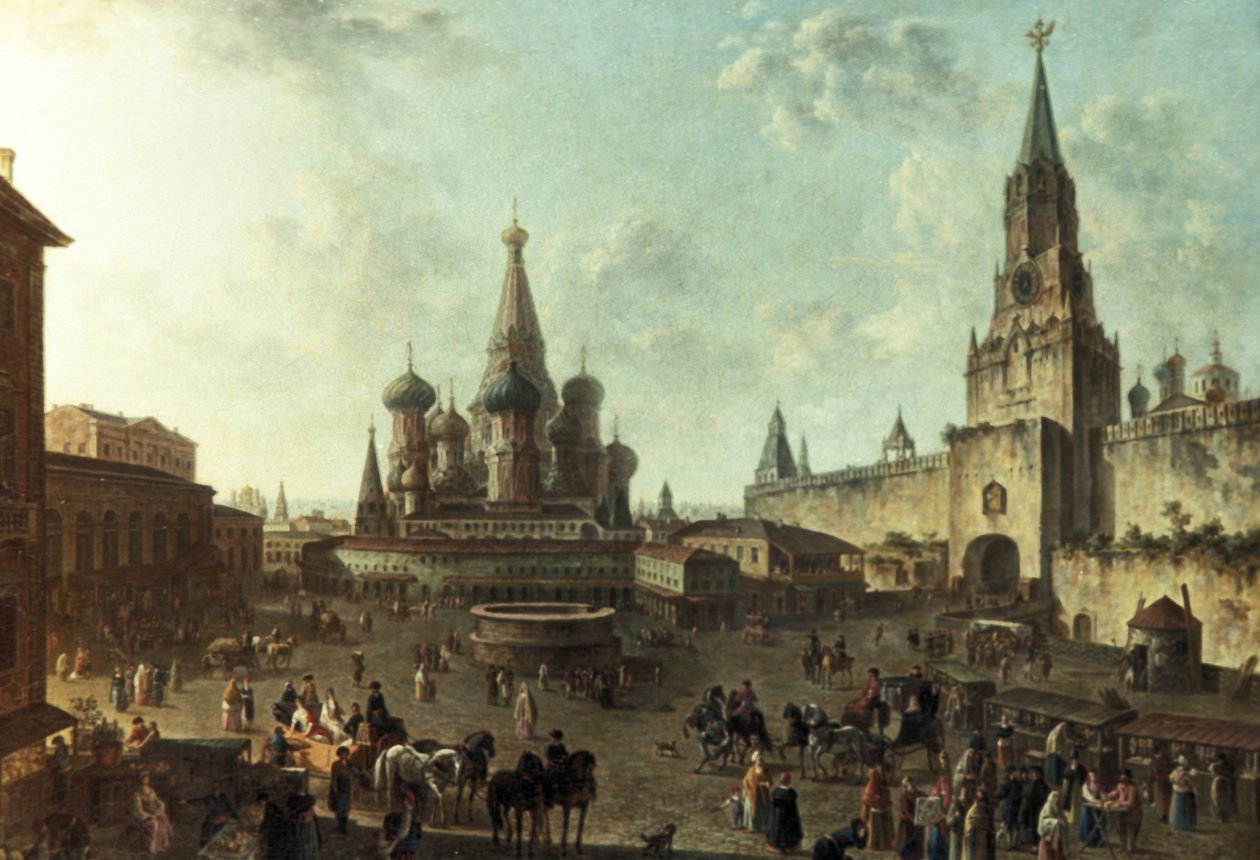 Obraz olejny Placu Czerwonego w Moskwie Fiodora Aleksiejewa (1801). autorstwa Unknown