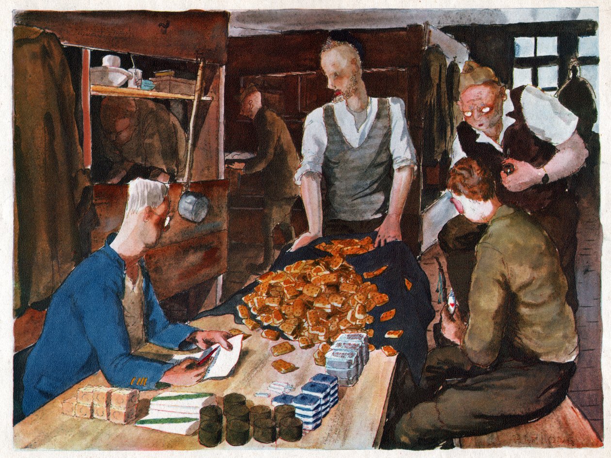 Obóz więzienny w Niemczech. Obóz jeńców w Niemczech. autorstwa Unknown