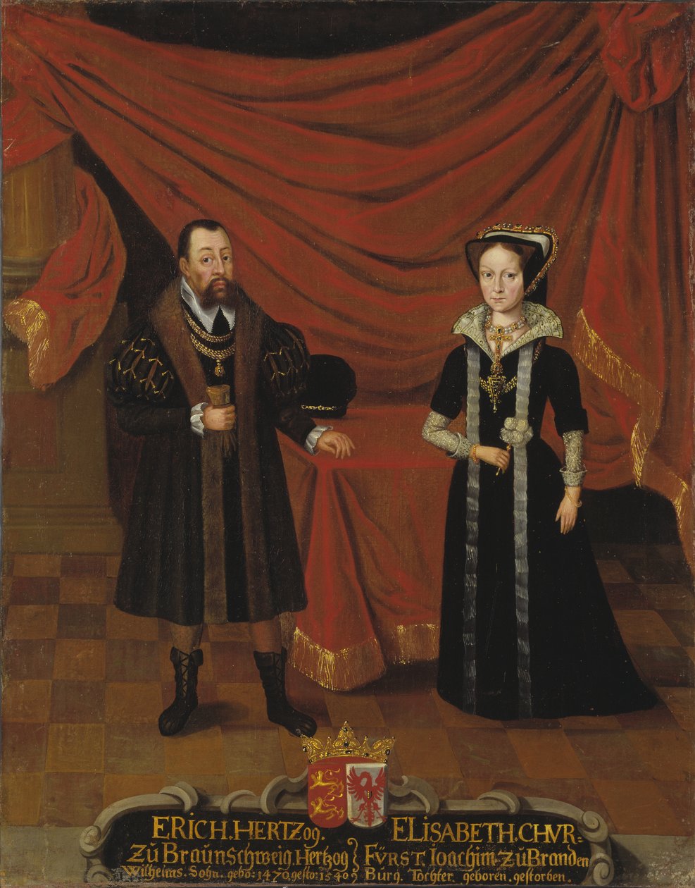 Książę Eryk I Brunswick-Calenberg i jego druga żona Elżbieta, księżna brandenburska, ok. 1530 autorstwa Unknown