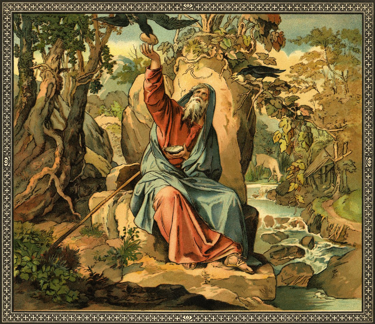 Eliasz karmiony przez - Biblia autorstwa Unknown