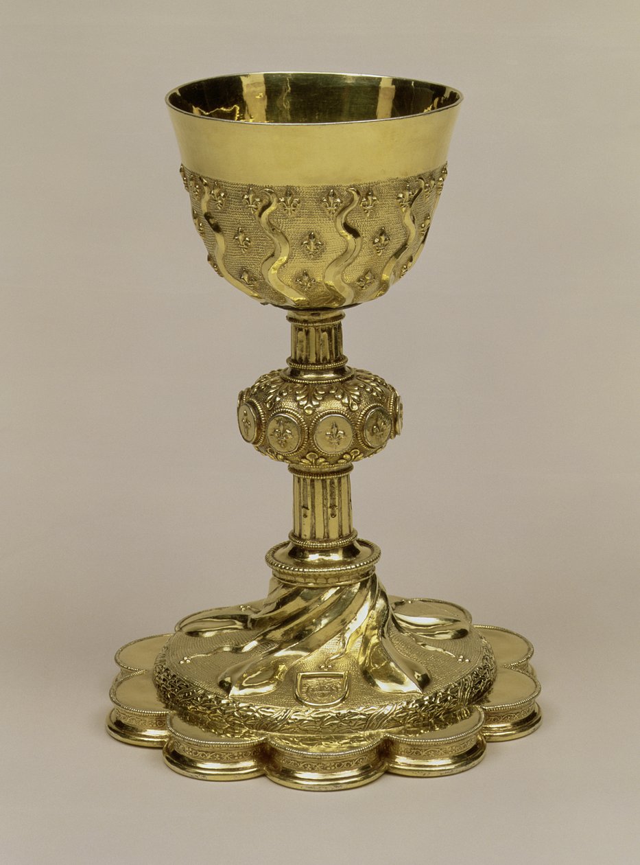 Kielich Franciszka I srebrny, złocony, na stopie z dekoltem, z herbem Fabiusza Mirto Frangipani (1514-87), arcybiskupa Nazaretu, wykonany w Paryżu w latach 1532-33. autorstwa Unknown