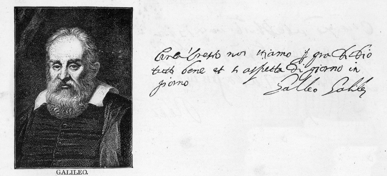 Pismo i podpis Galileusza Galilei z listu do jego młodszego brata Michała Anioła w Wilnie na Litwie, spisanego w Padwie, 20 listopada 1601 r. autorstwa Unknown