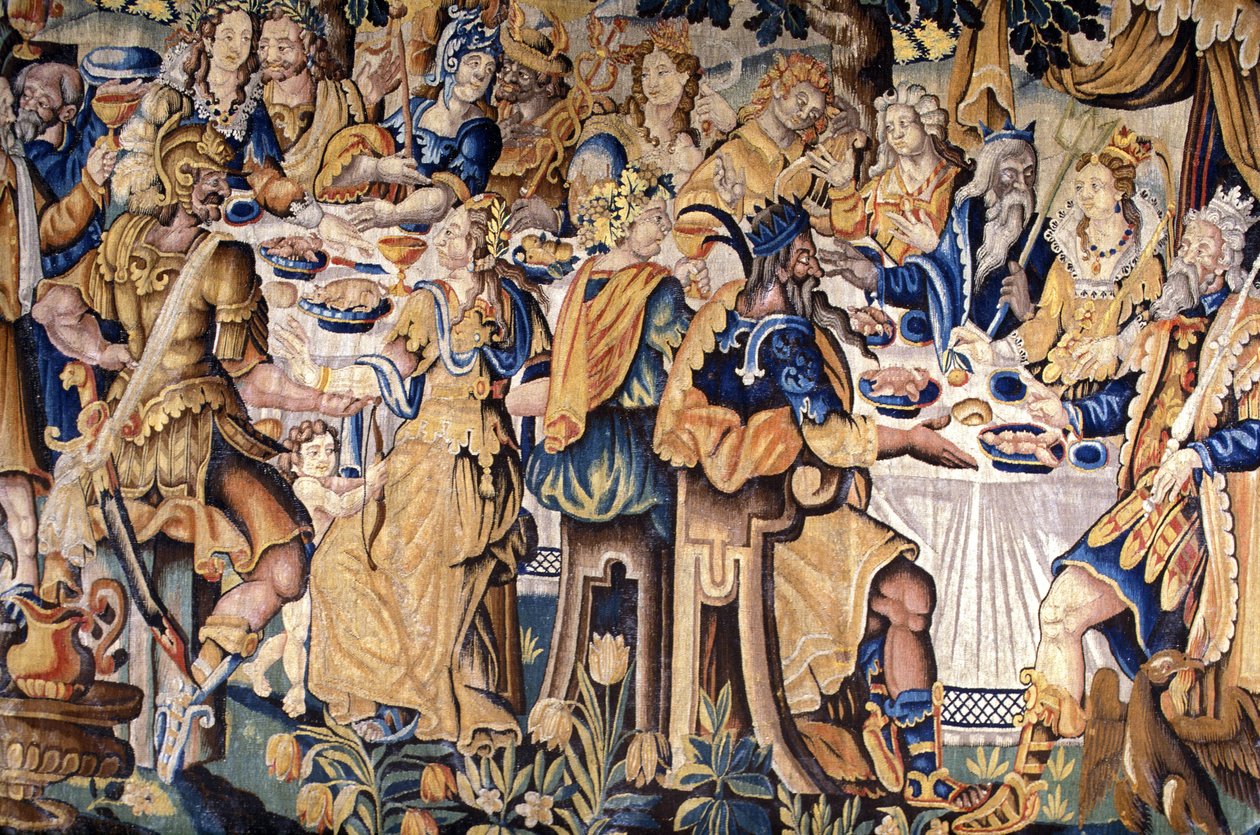 Indre & Loire N* 114 - Chateau de Chinon - „” Posiłek bogów „” - flamandzki gobelin z XVII wieku. autorstwa Unknown