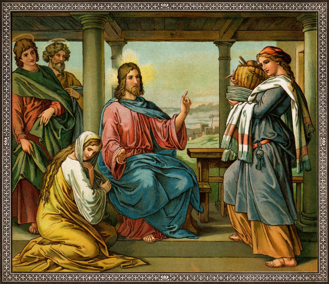 Jezus w domu Marty i Marii - Biblia, Nowy Testament autorstwa Unknown