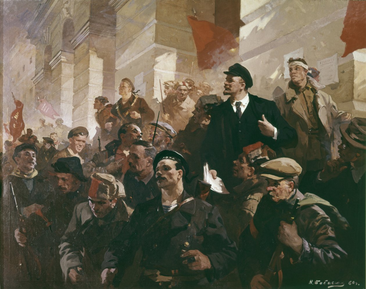 Lenin na stacji Finlandii w Piotrogrodzie. autorstwa Unknown