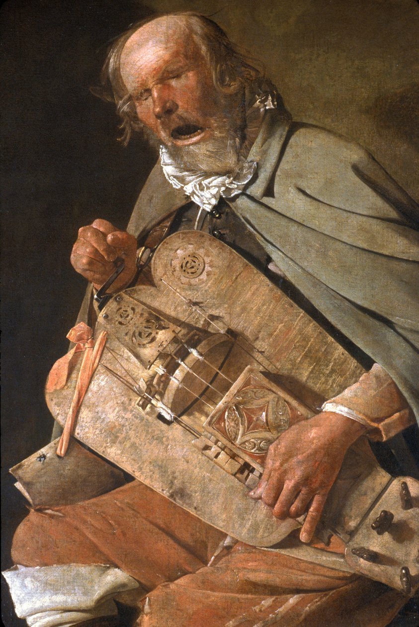 Loire Atlantique N* 093 - NantesMusee des Beaux Arts - „”The Old Man Player””” (szczegół) (Staruszek z kapeluszem lub Staruszek z muchą) – Georges de La Tour (1593-1652) ca. 1625 autorstwa Unknown