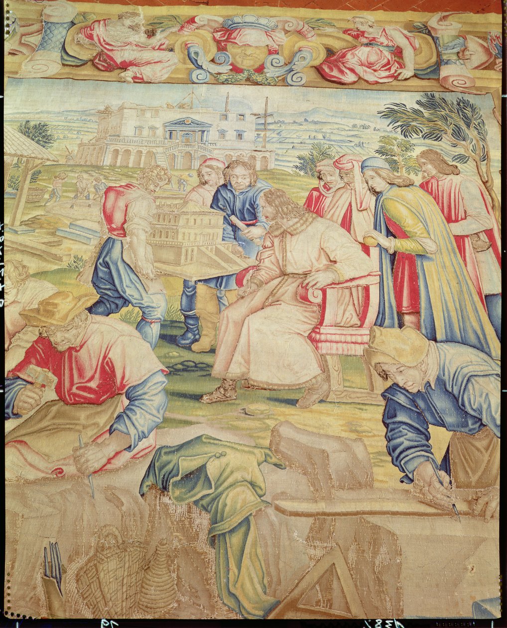 Лоренцо Медичи (1449-92) ба Жулиано да Сангалло (1443-1516) Поггиа-а Кайано дахь Виллагийн загварыг шалгаж байгаа нь Бенедетто ди Мишель Скилли (1555-88) болон Жоаннес Страданус (т. Ян ван деполи) autorstwa Unknown