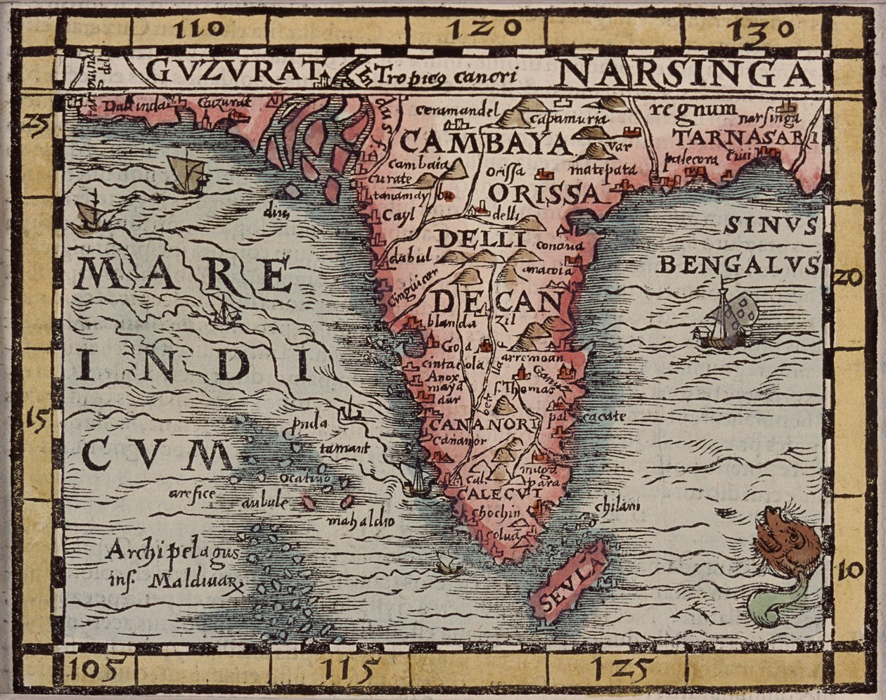 Mapa Indii autorstwa Unknown