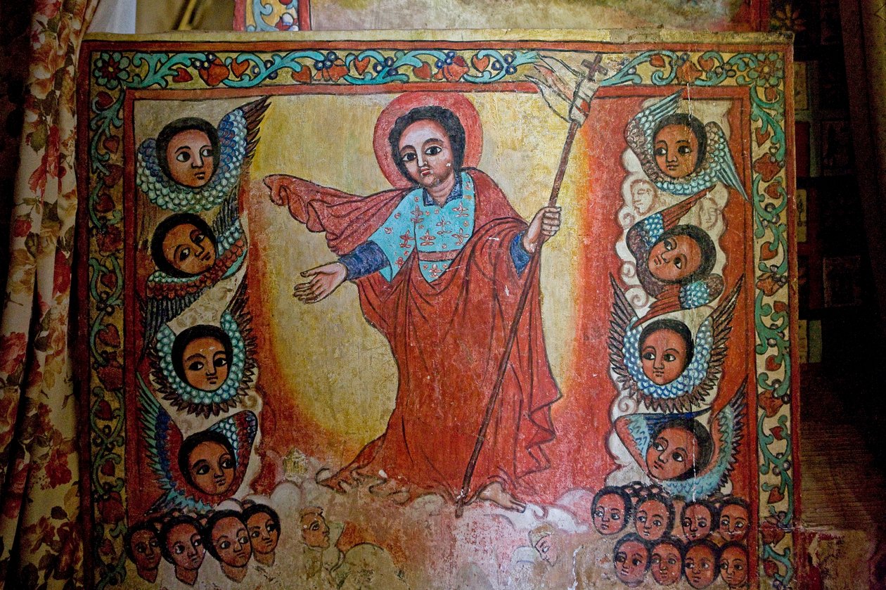 Kościół Chrześcijański Narga Selassie, Wyspa Dek, Jezioro Tana, Region Gondar, Etiopia, Afryka autorstwa Unknown