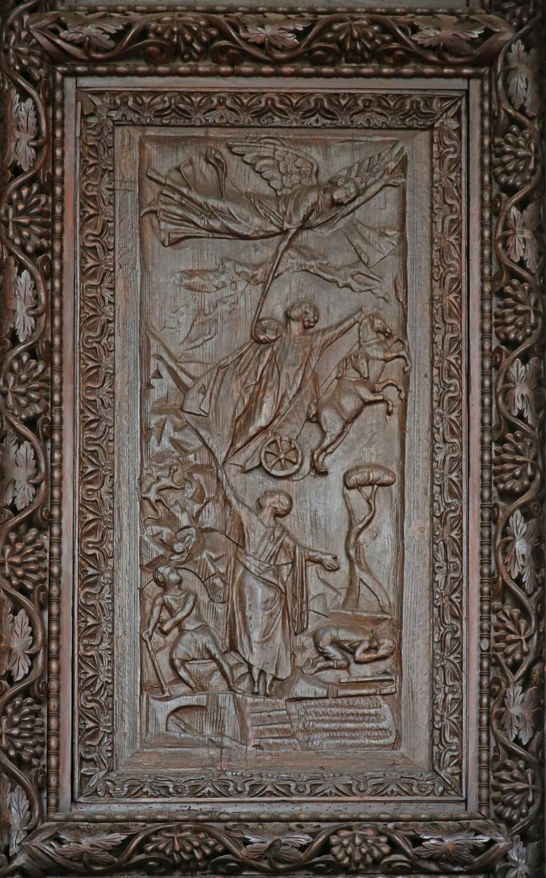 Panel z drzwi 5C: Wniebowstąpienie Eliasza autorstwa Unknown