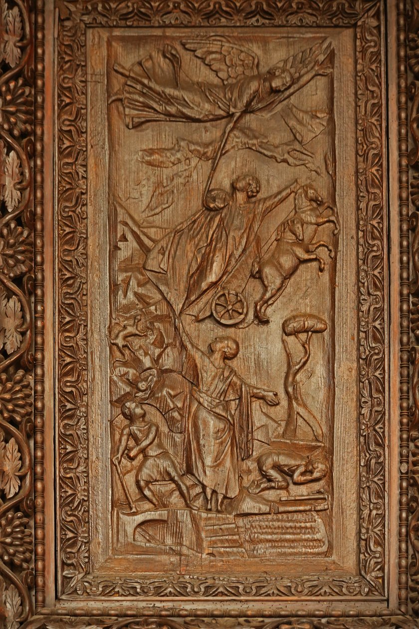 Panel z drzwi 5C: Wniebowstąpienie Eliasza autorstwa Unknown