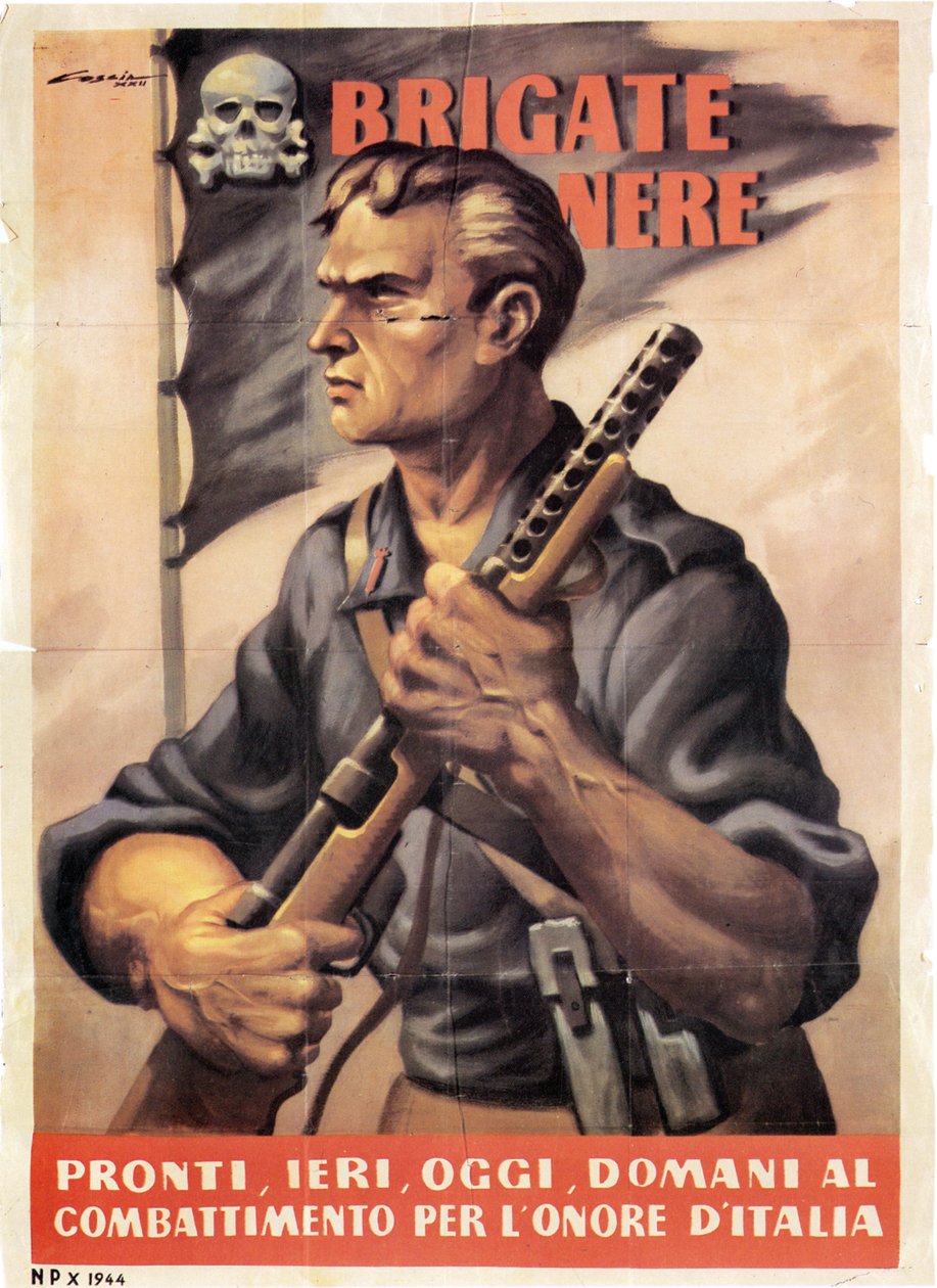 Propaganda. Czarne Brygady. Gotowy wczoraj, dziś, jutro do walki o honor Włoch. 1943 autorstwa Unknown