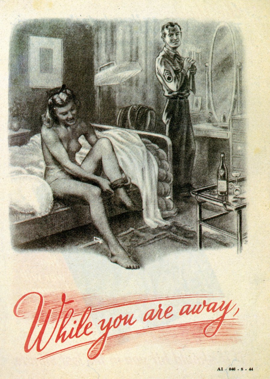 Ironiczna propaganda przeciwko Brytyjczykom. Kiedy cię nie ma. 1940 autorstwa Unknown