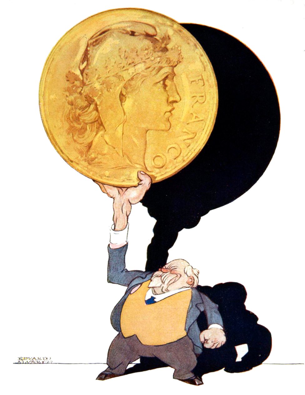 Raymond Poincare, sportowiec Francji, hiszpański komiks, 1926 r. autorstwa Unknown