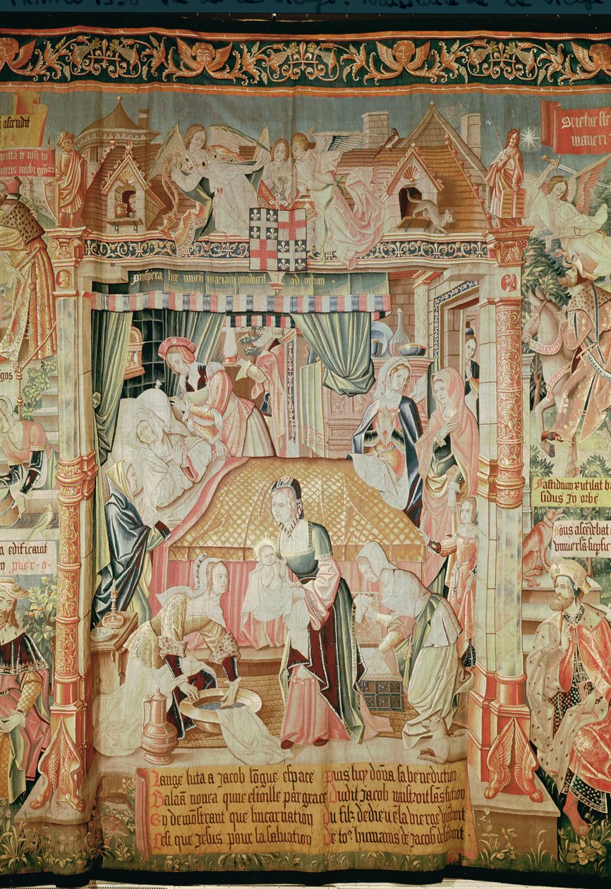 Narodziny Dziewicy, ze scen z życia Dziewicy, panel środkowy, 1530 (zob. też 61162-3 i 61165) autorstwa Unknown