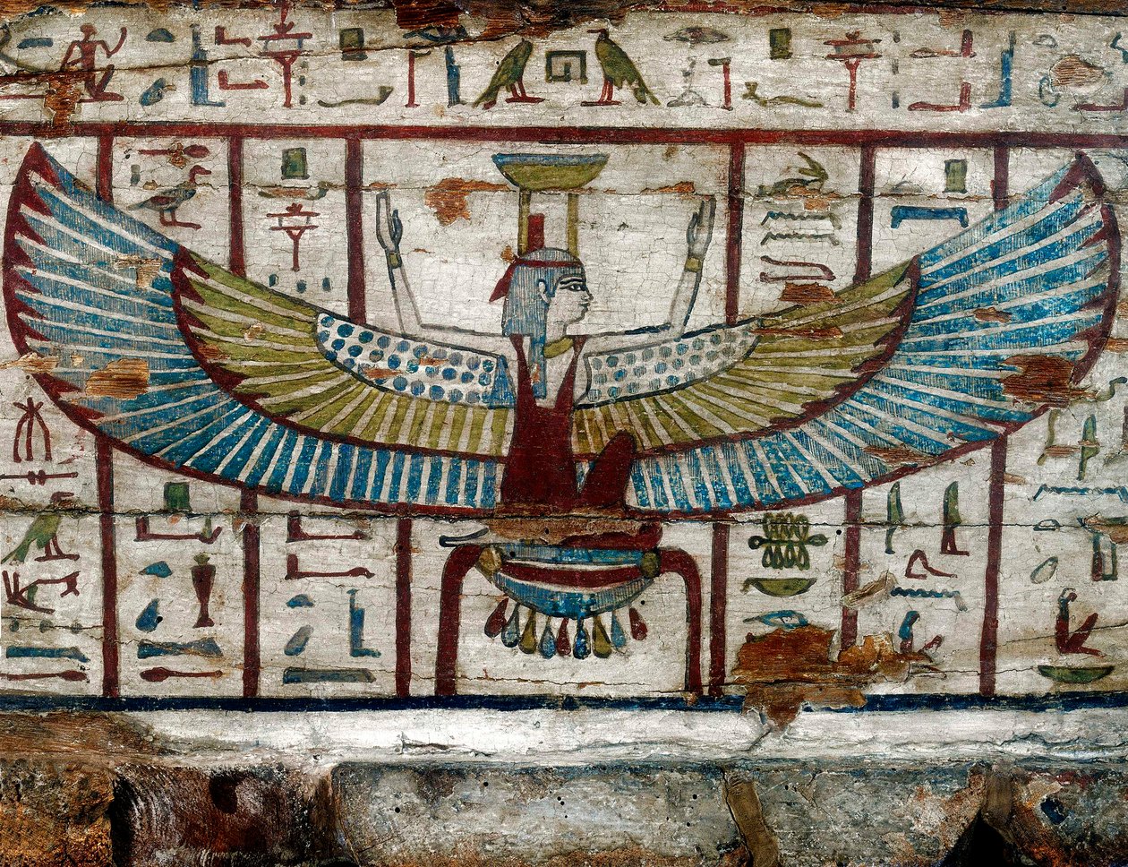 Bogini Izyda, fragment sarkofagu Pa-di-Chonsu, Civic Egyptian Collection, Zamek Sforzesco autorstwa Unknown