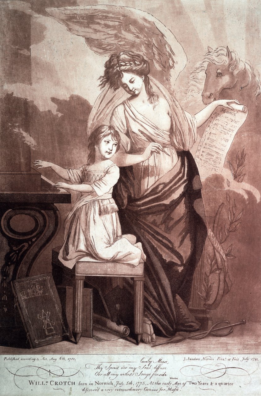 William Crotch z muzą i pegazem. 1782. autorstwa Unknown