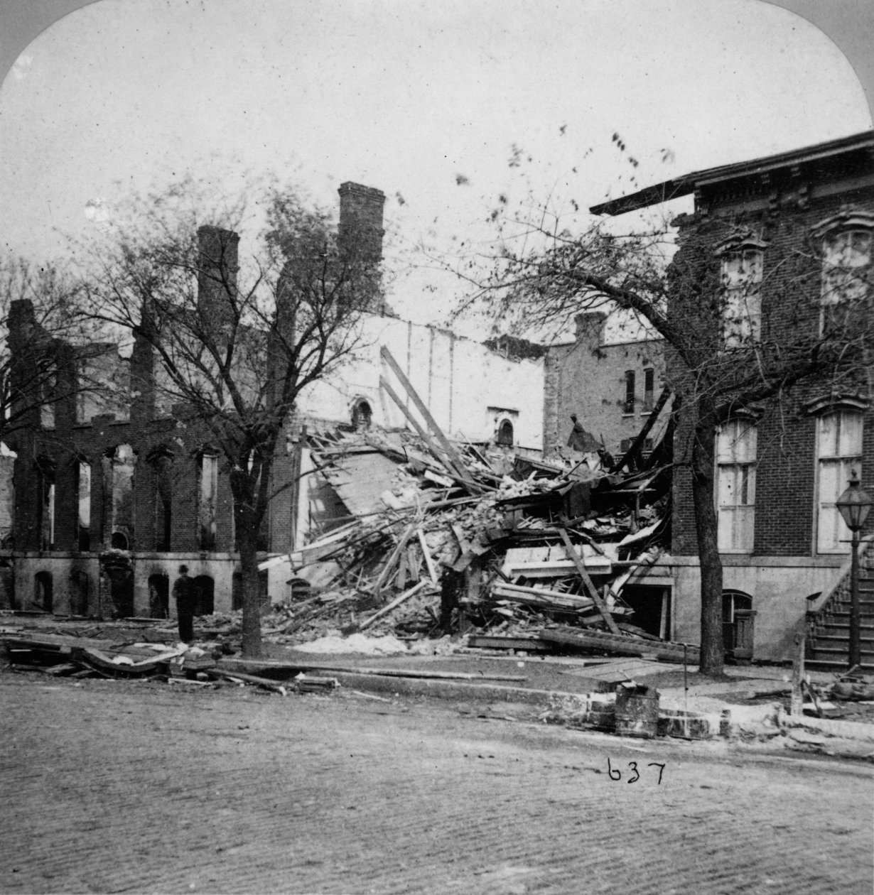 Południowa granica pożaru Chicago z 1871 r., 1871 r autorstwa American Photographer