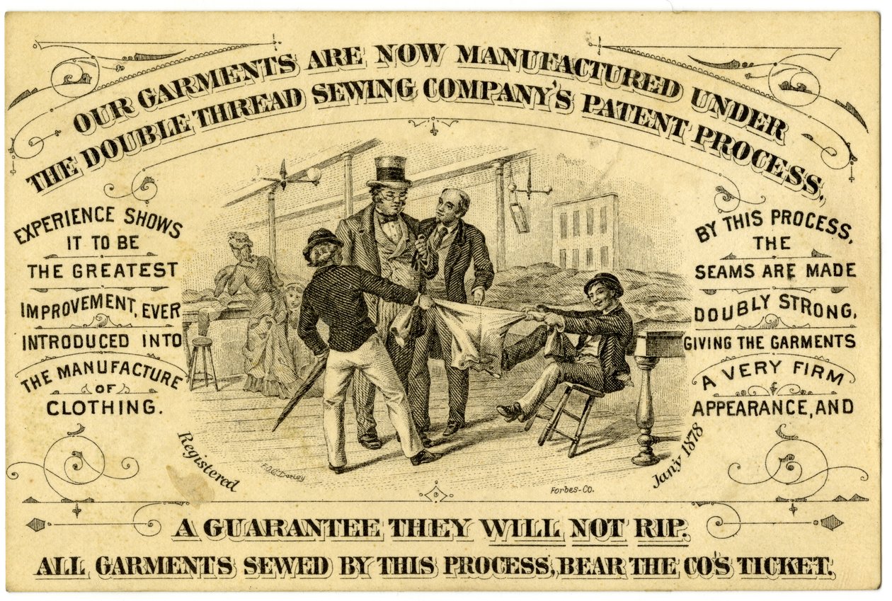 A. Proces patentowy Levy Brothers, karta handlowa prosto (litho [karta handlowa]) autorstwa American School