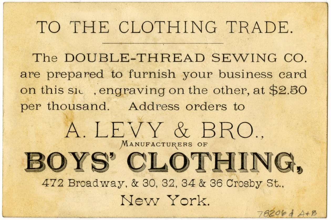 A. Levy Brothers patentų procesas, prekybos kortelė verso (litho [prekybos kortelė])poli autorstwa American School