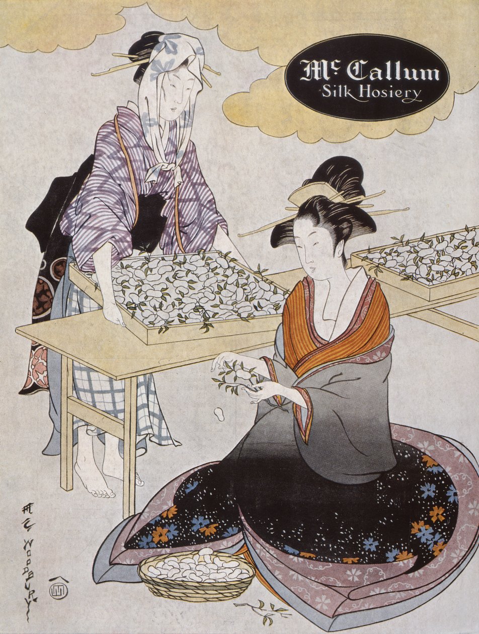 Reklama McCallum Silk Hosiery, z magazynu Vogue lipiec 1918 autorstwa American School