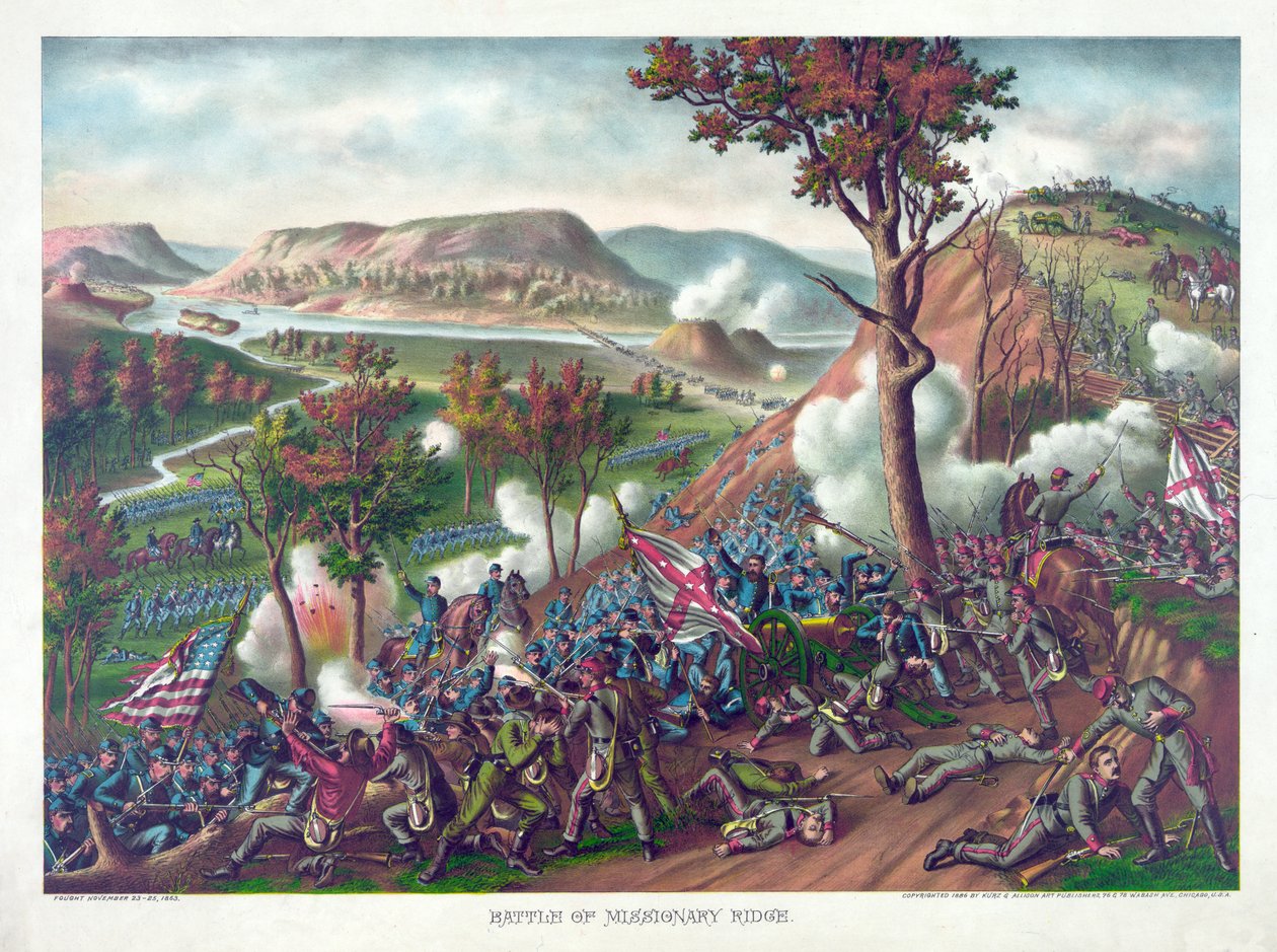 Bitwa pod Missionary Ridge, wyd. Kurz i Allison, 1886 autorstwa American School