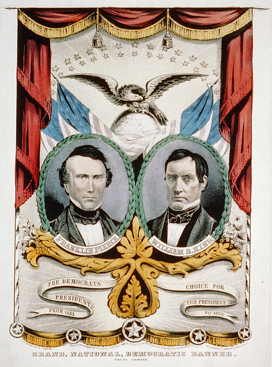 Demokratyczny sztandar kampanii prezydenckiej, 1852 autorstwa American School