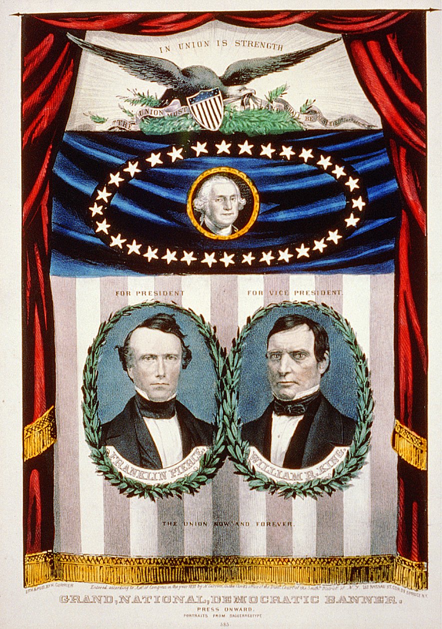 Demokratyczny sztandar kampanii prezydenckiej, 1852 autorstwa American School