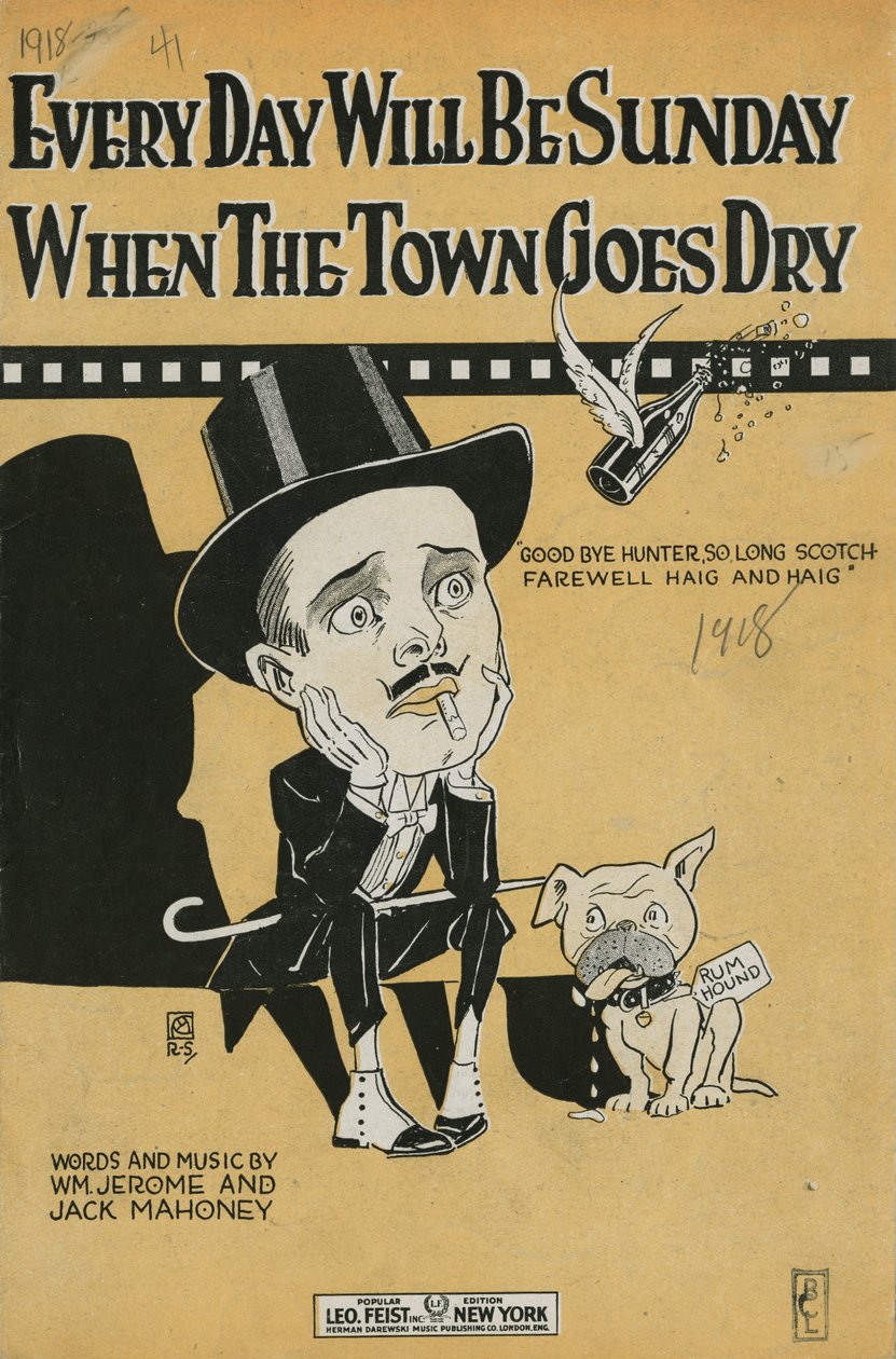 Każdy dzień będzie niedzielą, gdy miasto wyschnie [okładka nuty], 1918 (litografia [okładka nuty]) autorstwa American School