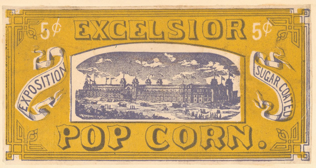 Karta Excelsior Popcorn, Wystawa Stulecia, Filadelfia, 1876 autorstwa American School