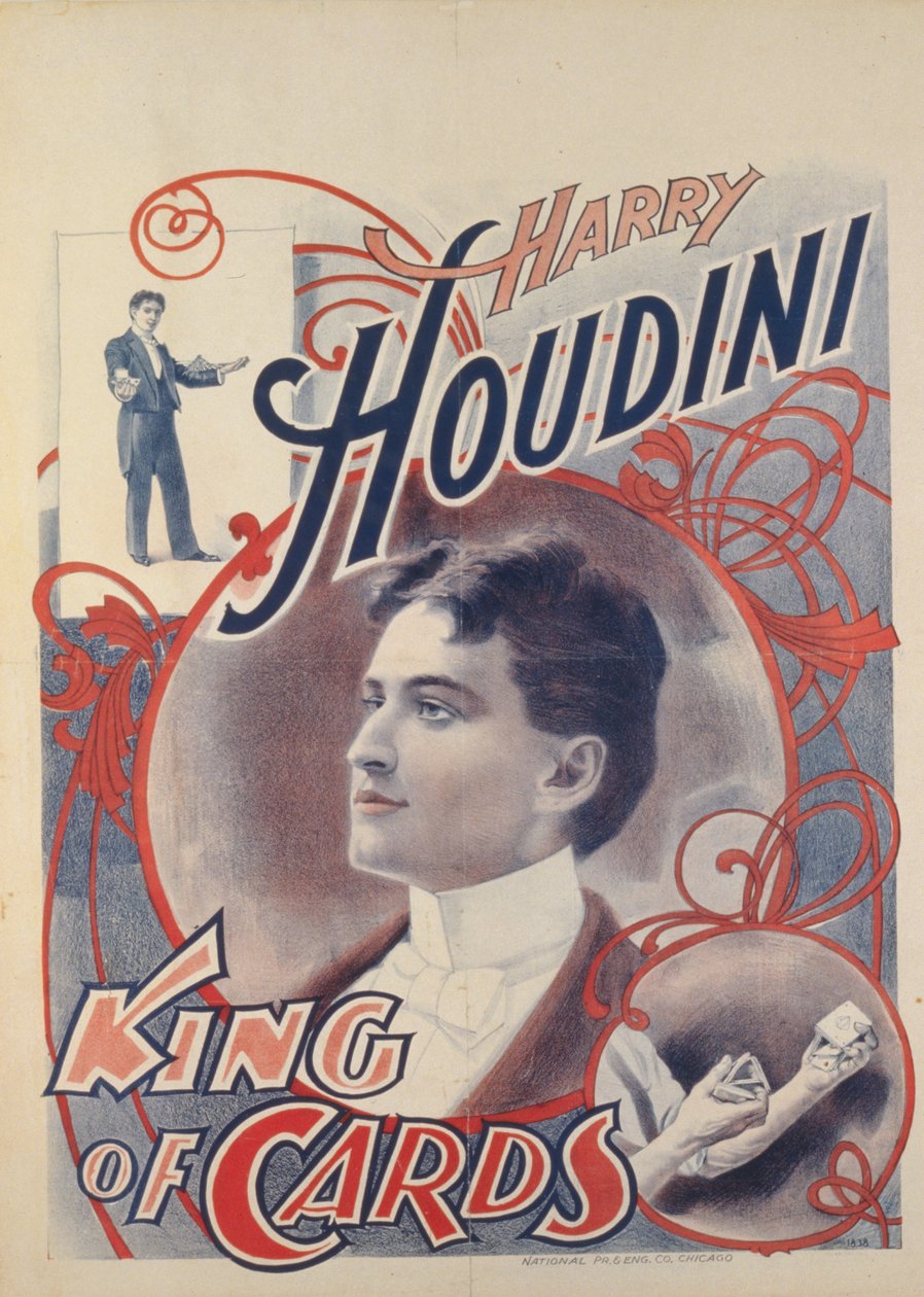 Harry Houdini, król kart, 1895 autorstwa American School