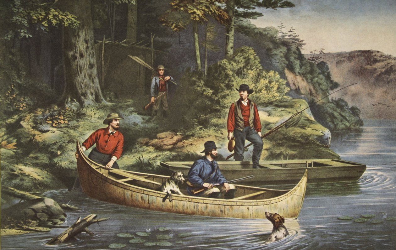 Życie w lesie, Zaczynam, wyd. 1860, Kurier i Ives autorstwa American School