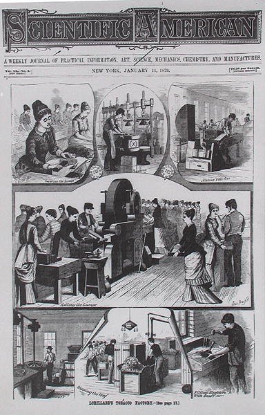 Fabryka tytoniu Lorillards, z Scientific American, 11 stycznia 1879 r. autorstwa American School