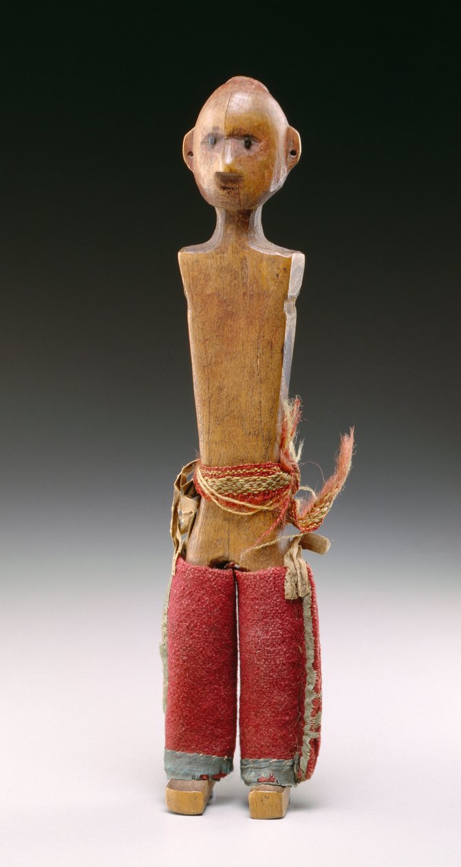 Figurka męska (lalka miłości) Potawatomi, 1800-60 (drewno i tkanina wełniana) autorstwa American School