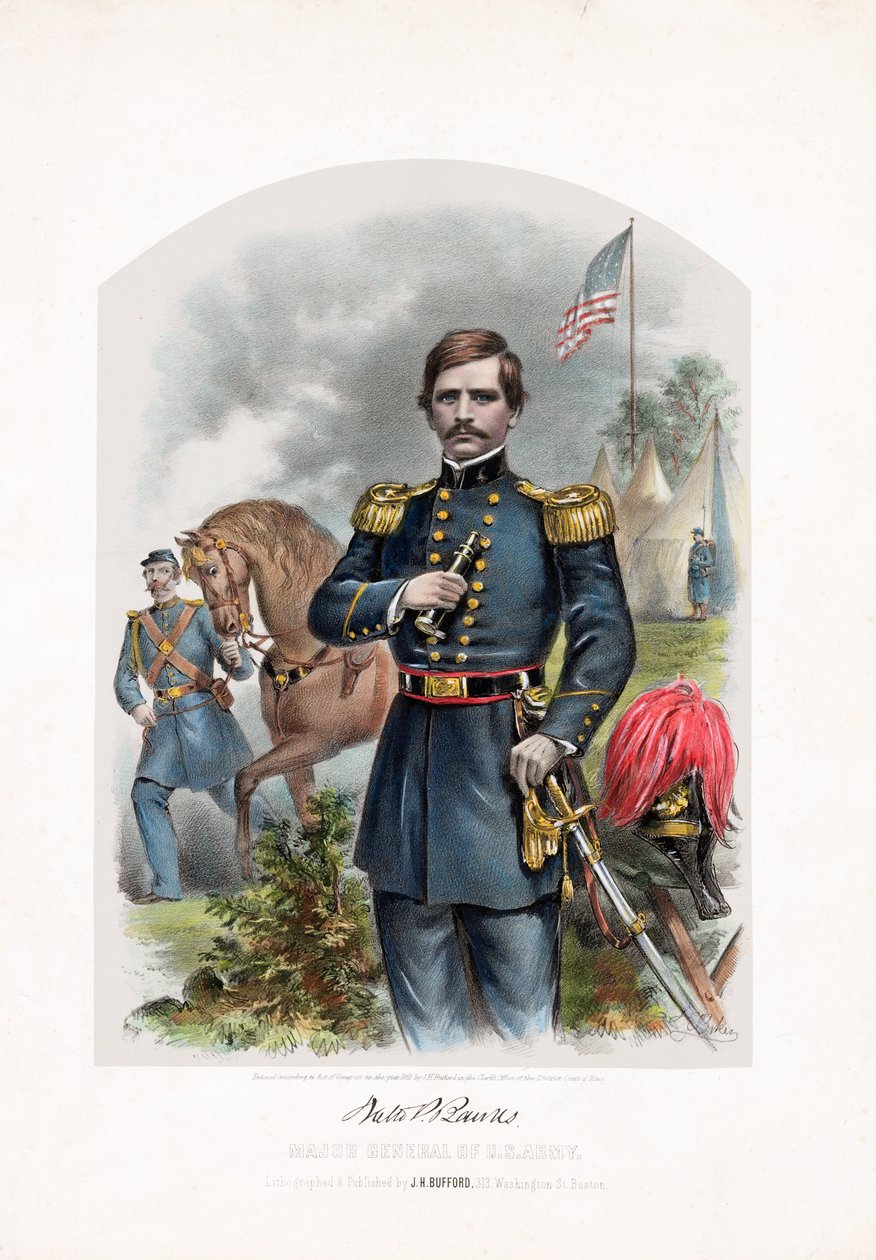 Nathaniel P. Banks, generał dywizji US Army, wyd. 1861 autorstwa American School